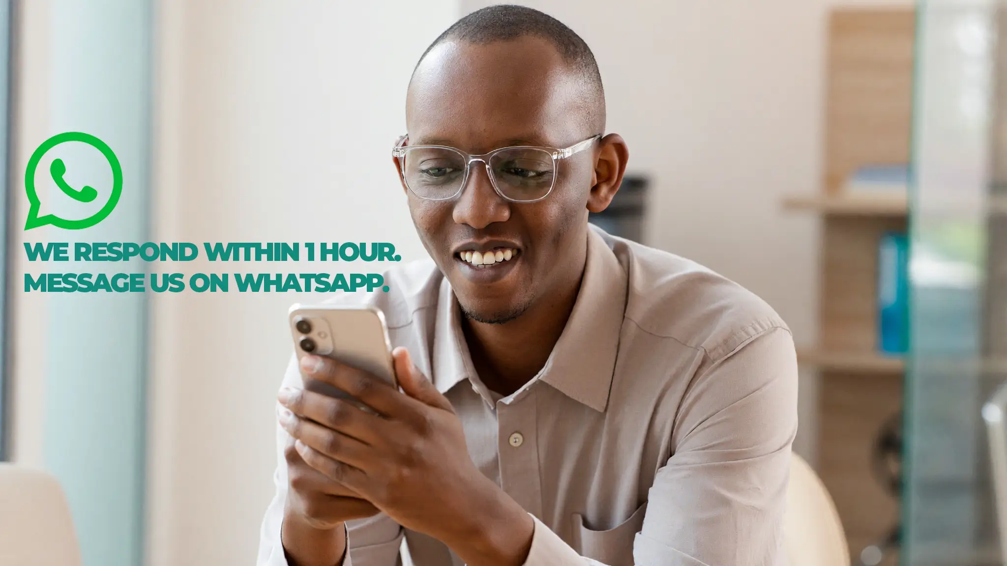 Property manager in Nairobi responding to a client on WhatsApp