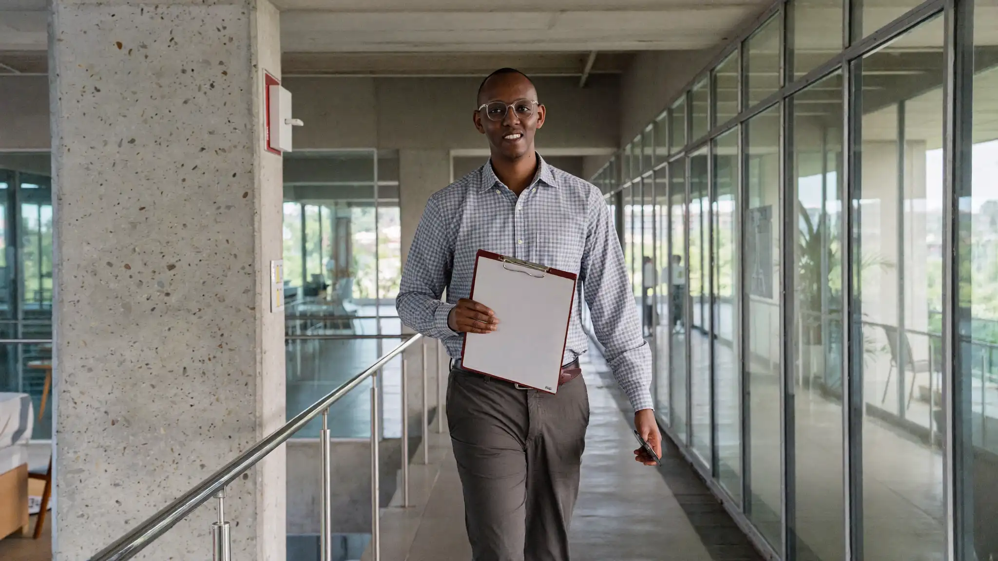 Simpl Property Management Nairobi facilities manager inspecting a commercial building interior